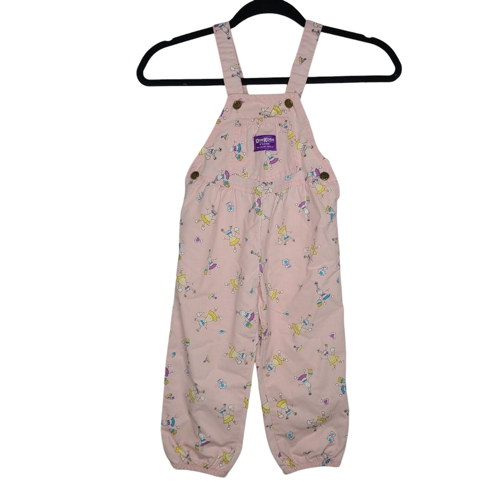 OshKosh B'Gosh Vestbak Vintage Beach Little Girls Overalls 3T